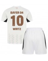 Bayer Leverkusen Florian Wirtz #10 Bortedraktsett Barn 2024-25 Korte ermer (+ bukser)